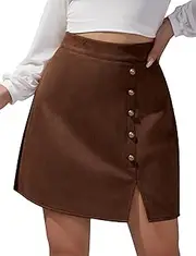 KEOYAWomens High Waisted Mini Skirts Zipped Cropped Soft Skater Skorts Sexy Fashion Novelty A Line Short Skirt