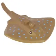 Lego Tan Manta Ray / Stingray w/ 2 Studs with Black Eyes & Light Blue Dots