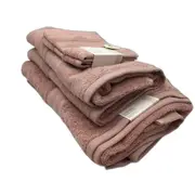 Target Grandeur 3 Pce Cotton Soft Dusk Pink Bath Sheet Towel Face Washer Set NEW