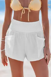 Cupshe Cloud Nine White Cover-Up Shorts - White,M