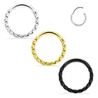 2-6PCS Hinged Clicker Sleepers Braided Nose Lip Ring Cartilage Tragus Piercing