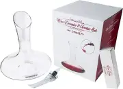 Lead Free Crystal Glass Wine Decanter Carafe Decanter w/Anti Drip Aerator Set