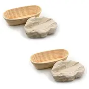 2PK Brunswick Bakers Oval Rattan 35cm Bread Banneton w/ Lining Sourdough Basket