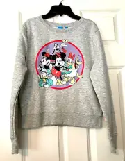 Disney's Mickey Mouse & Friends Gray Long Sleeve Sweatshirt Women's Size Medium