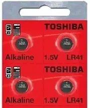 LR41 / AG3 Toshiba 1.5V Alkaline Pack Of 4 Button Cell Batteries Ships from USA