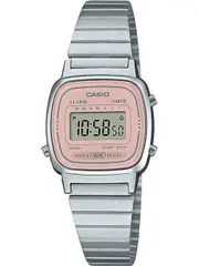 Casio Iconic Mini Steel Antique Pink LA670WEA-4A2EF Pink Dial Silver Stainless Steel Womens Watch