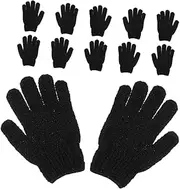 Yardenfun Glove Exfoliating Mitts for Shower 6 Black Bath Mitts Scrub Mitts Spa Bath Mitts Exfoliating Cloth Towel