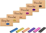6 Pack Standard Staples 26/6 Stapler Refills Jam Free Staples 1/4 Inch for Home Office Supplies, 1000Pcs Staples per Pack, 6000Pcs in Total