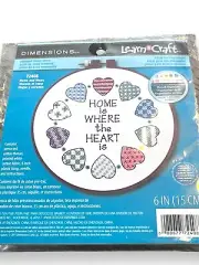 Dimensions HOME IS WHERE THE HEART IS Stamped Cross Stitch Kit Hearts