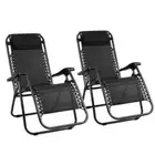 Set Of 2 Zero Gravity Chairs Folding Camping Lounger