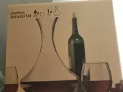 Libby -Stemless Decanter Set - 4 Goblets and 1 Decanter for Red Wines