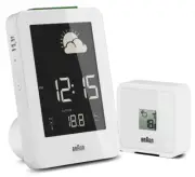 Braun BN-C013-RC White LCD Digital Weather Station Alarm Clock