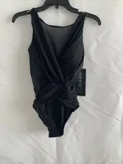 Miraclesuit Illusionists Womens Black Deep Palma One Piece Swimsuit US Size 10