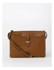 [Piper] Lara Tan Zip Top Crossbody Bag