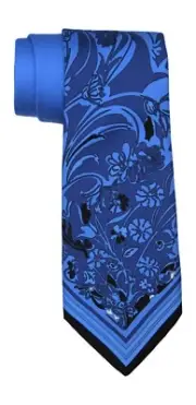 Emilio Pucci Blue Evolving Floral Tapestry Artsy Printed Tie