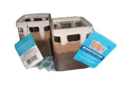 CA04 Brown Drip Pottery 3" Square Votive Candle Holders, Vase or Planter EUC