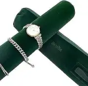 Velet Travel Jewelry Case Roll Bag Organizer for Necklace Blackish Green