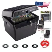 Fireproof and Waterproof Lock Box - 0.66 Cu. Ft. Document Safe with Key Lock