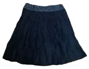 BCBG Max Azria Womens Skirt Full A Line silk Peasant Beaded Black Small NEW