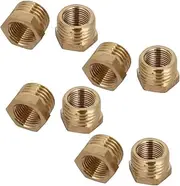 uxcell 1/4BSP Male x 1/8BSP Female Thread Brass Hex Bushing Pipe Fitting 8pcs