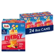 (24 Pack) Dole Fruit Juice Energy Drink with Vitamins, Mango Strawberry, 8 Fl Oz