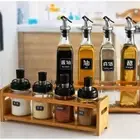 Wooden Spice Jar Stand Condiment Shelf Seasoning Can Storage Rack Spice Rack