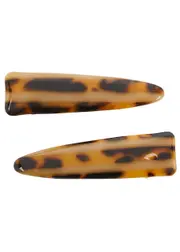 Valet Studio Turin Tortoiseshell Hair Clips - set of two - Brown ONE SIZE