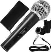 JEWEDECO Wired Microphone Singing Microphone Ktv Microphone Dynamic Microphones Microphone for Speaker Microphone for Ktv Machine Microphone with Cable Corded Microphone Stage Black Plastic