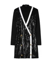 high-neck sequinned dress 14Y,13Y,12Y Black