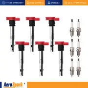 6 Ignition Coil & 6 Spark Plug for 05-17 Audi A4 A5 A6 Q5 Q7 S4 S5 3.0 3.2 UF529 (for: Audi)