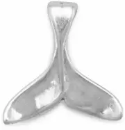 15x14mm Oxidized Whale Tail Charm .925 Sterling Silver