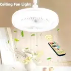 modern Ceiling Fan with Light and Remote, Socket Fan 3 Colors Adjustable LED,E27