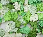 Pack of 100 Patch Mlberry Paper Leaves 37 x 23 mm Mulberry Paper Pine Leaves Scrapbooking Wedding DIY Craft Supplies Card Artificial Leaves (Mixed Green)