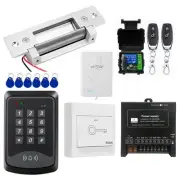 Door Access Control System RFID Keypad Electric Strike Lock Kit with Exit But...