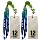 2 Pc NFL Seattle Seahawks Ombre Lanyard 12th Man Ticket Credential Badge Holder