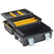 Tool Storage Box 2 Tray Cantilever Drawers 18 In. Small Parts Tool Organizer