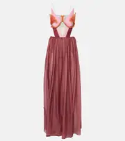 [Nensi Dojaka] Nensi Dojaka Dahlia silk open-back bustier gown AU 8 burgundy