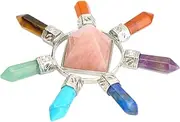 Crystal JETSO 4U Crystals Pyramid Healing Stones Women gifts,Chakra Stones Colorful Pyramid for Positive Energy-Strength-Success,Gems & Gemstone Pyramid,Room decor, crystal