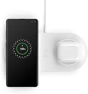 Belkin WIZ002auWH Dual Wireless Charger (Dual Wireless Charging Pad 10W for iPhone 11, 11 Pro, 11 Pro Max, Galaxy S20, S20+, S20 Ultra, Pixel 4, 4XL, AirPods and More), White