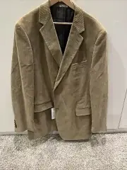 Vtg NWOT Cordovan & Grey Ltd Corduroy Hand Tailor Brown Sport Coat Size 48 L
