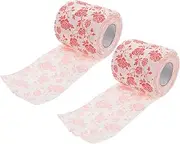 Ipetboom Rose Tissue Floral Toilet Paper Rolls 2pcs Anniversary Decorative Napkin Paper Floral Printing for Bathroom Accessories