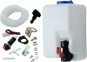 MagiDeal Universal 12V Windshield Washer Reservoir, with Switch Button Sprayer Kit Wiper Watering Can Windscreen Wash Fluid Bottle for Car Truck