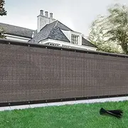 SUNLAX Privacy Fence Screen 6x50FT Heavy Duty Mesh Fence Net Cover with Grommets for Patio Porch Pool Backyard Outdoor, Brown