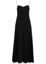 Matteau Cotton and Silk-blend Maxi Dress - Black - 1 (UK 6 / XS) 1 (UK 6 / XS)