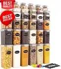 42 Pack Airtight Food Storage Containers Set for Pantry & Cereal Leak Proof Lids