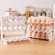Beige Foldable Eggs Holder Plastic Eggs Storage Shelf Fridge