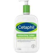 CETAPHIL Moisturising Lotion for Dry to Normal Skin 1L, Fast Absorbing, Gentle Body Moisturiser for Sensitive Skin, 48 Hour Hydration With Glycerin & Panthenol, Hypoallergenic, Dermatologist Tested