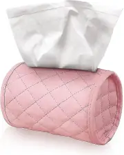 Car Tissue Box, Leather Tissue Box Hanging Tissue Holder (pink)