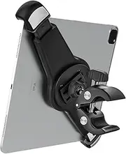 Spin Bike Large Tablet Mount, woleyi iPad Mic Stand Exercise Bike Handlebar Holder for Stationary Bicycle, Treadmill, Microphone Pole, for iPad Pro 12.9 Air, Samsung, Surface Pro Go, 9.5-14.5" Tablets
