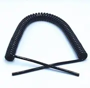 Spring Spiral Cable,Telescopic Wire 2-core Spring Telescopic Wire Spiral Cable 24AWG 20AWG 17AWG 14AWG 2.5 m 5 m 7.5 m Black Power Cord Expandable Wire Line Length 7.5m(2 core 17awg)
